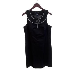 Vintage Carole Little Black Mod Dress Cotton Size 12
